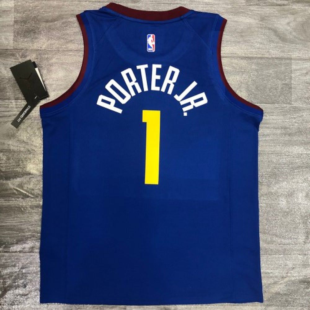 Men's Denver Nuggets Michael Porter Jr. #1 Jordan Blue 2020/21 Swingman Jersey - Statement Edition-Pro Kit Vault | Brand New 26/27 Sports Jerseys
